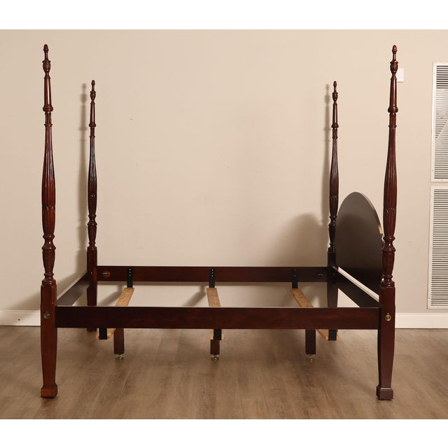Craftique Mebane Rice Traditional Mahogany King Four Poster Bed For Sale - Image 15 of 18