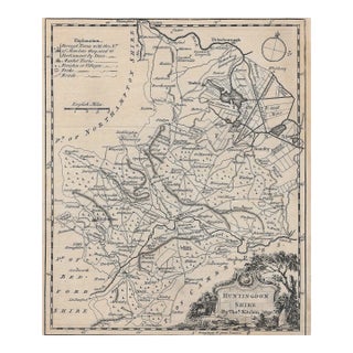 Huntingdonshire Antique British Map by Thomas Kitchin For Sale