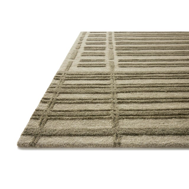 Contemporary Chris Loves Julia x Loloi Bradley Sage / Olive 18" x 18" Sample Rug For Sale - Image 3 of 6