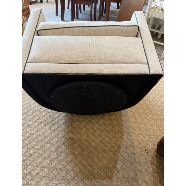 Early 21st Century A. Rudin Model 712 Contemporary Upholstered Swivel Club Chair For Sale - Image 5 of 7