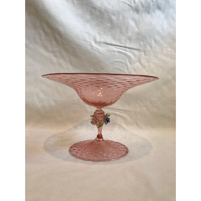 19th Century Hand Blown Pink Venetian Tazza For Sale In New York - Image 6 of 12