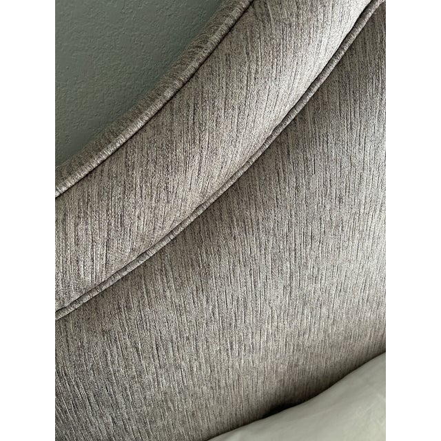 Taupe Bernhardt Furniture Taupe Custom Upholstered Tufted Bedframe For Sale - Image 8 of 9