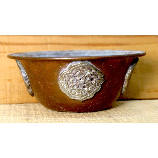 Late 19th Century 1950s Himalayan Nepalese Hand-Wrought Copper Altar Offering Bowls - Set of 7 For Sale - Image 5 of 15