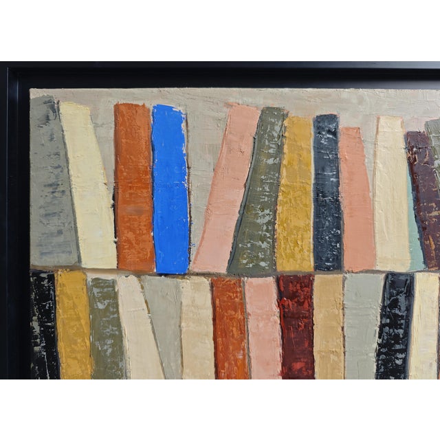 “Atelier Des Reliures,” Colorful Abstract Library Oil Painting, Framed by Sophie Dumont For Sale - Image 10 of 11