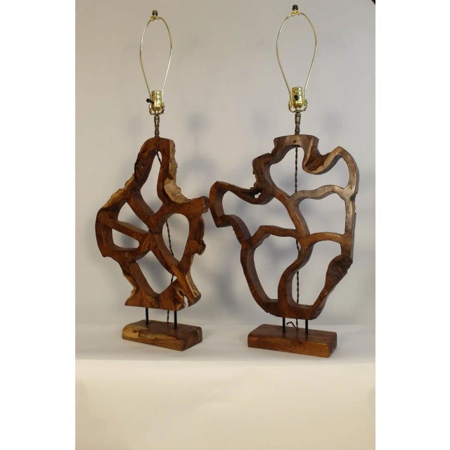 Mid 20th Century Italian Free Form Sculptural Lamps - A Pair For Sale - Image 4 of 10