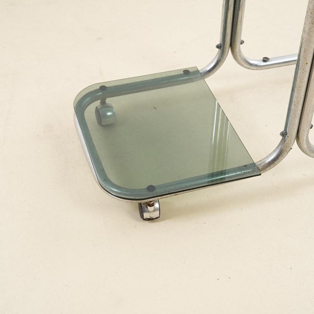 70's chrome metal coffee table - trolley with wheels height: 69 width: 77 depth: 40 style: vintage production period: 1970...