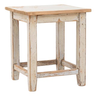 Early 20th Century Central European Wood Patinated Stool For Sale
