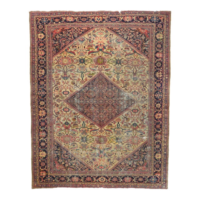 Antique Persian Mahal Rug - 11'02 X 14'02 For Sale