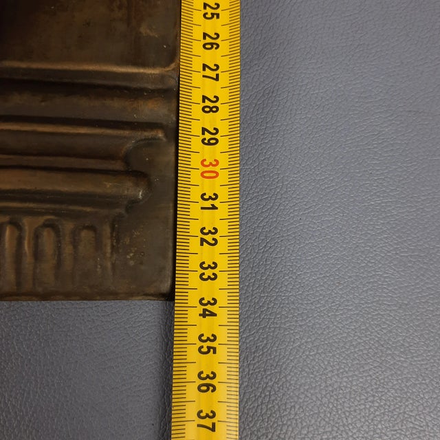 Brass and Embossed Sheet Metal High Relief Panel with Holy Family Painting, 1940s For Sale - Image 9 of 11