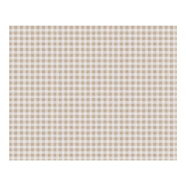 Austen Gingham Small Check Removable Wallpaper – Linen Tan Single Roll For Sale