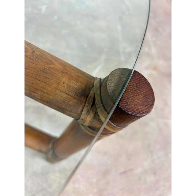 Bamboo and Leather Coffee Table by Frank Kaufeld for McGuire, 1960s For Sale - Image 6 of 10