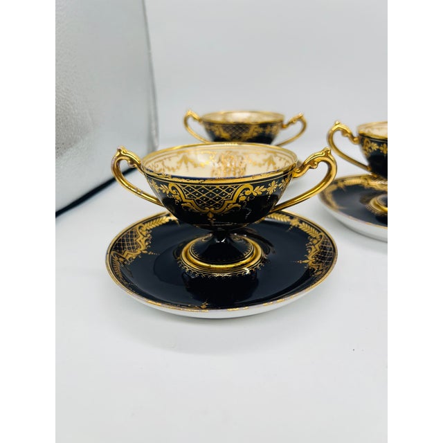 Art Deco 10 Pc., Ambrosius Lamm, Dresden Porcelain Tea Set C. 1910 For Sale - Image 3 of 10