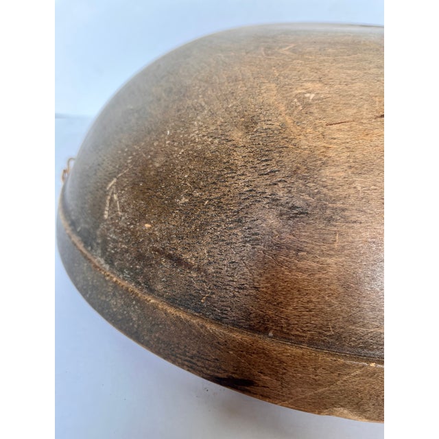 Antique Late 1800s Turned Wood Mixing Dough Bowl For Sale - Image 11 of 12