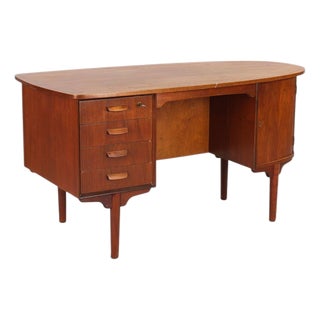 Mid 20th Century Atomic Bullet Writing Desk in Teak For Sale