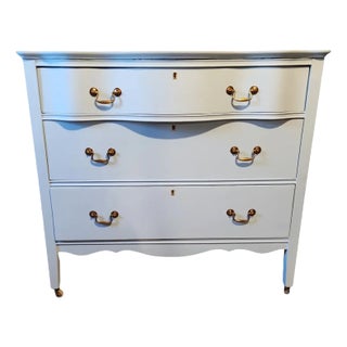 Antique Refinished Light Blue Dresser For Sale