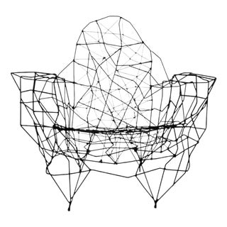 Sculptural Iron and String Armchair by Gerard Coquelin, 2020 For Sale