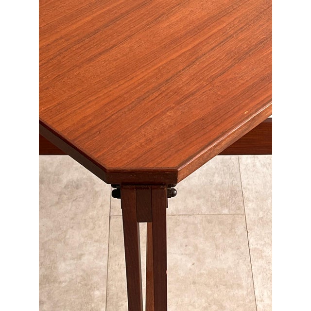 Mid-Century Italian Architectural Wooden Table with Exposed Details, 1970s For Sale - Image 4 of 13