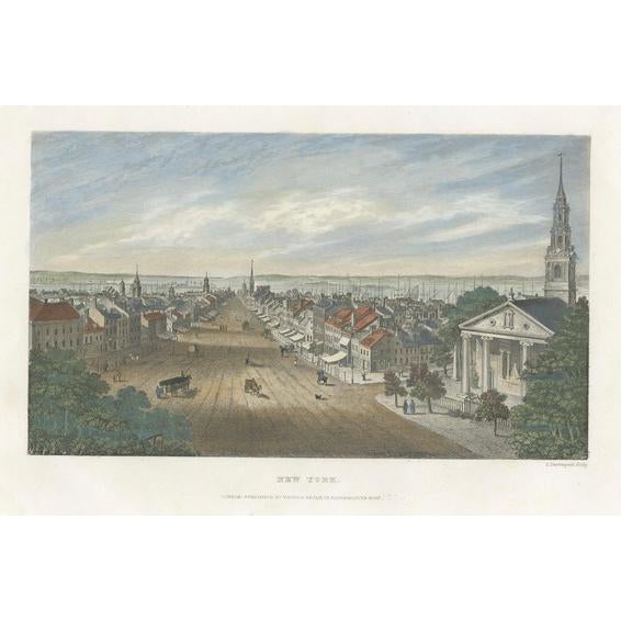 Davenport, Urban Landscape of New York, 1842, Print For Sale