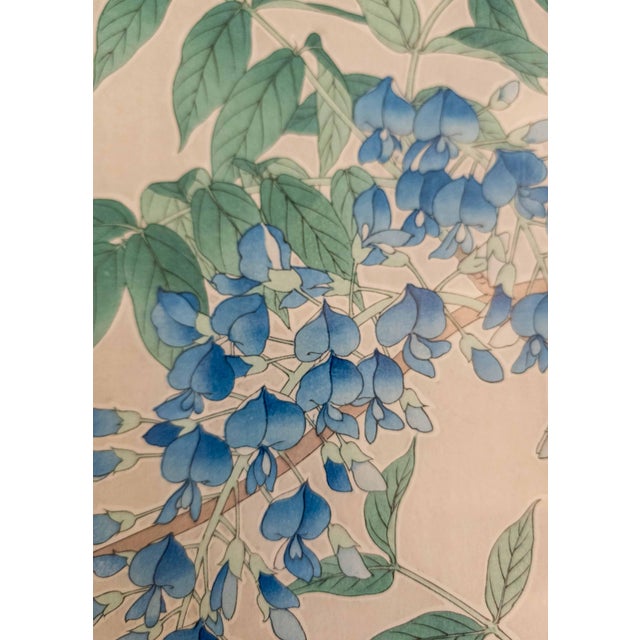 Mid-Century Japanese Woodblock Print of Wisteria Flowers by Kawarazaki Shodo For Sale - Image 15 of 16