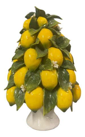 Hand-Painted Italian Ceramic Lemon Topiary (Maestri Artigiani)