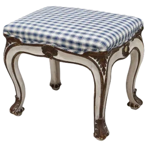 Late 19th Century Louis XV Style Parcel Gilt Painted Bench or Footstool