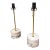 New Limited-Edition Pair of Vintage Travertine Polished Table Lamps For Sale