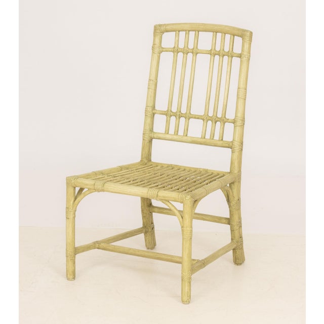 Modern Green Painted Faux Bamboo Side Chair For Sale - Image 9 of 9
