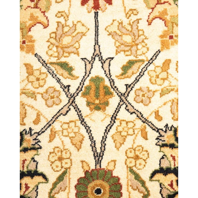 Traditional Mogul, One-of-a-Kind Hand-Knotted Area Rug in Ivory, 3' 1" x 10' 7" For Sale - Image 3 of 8