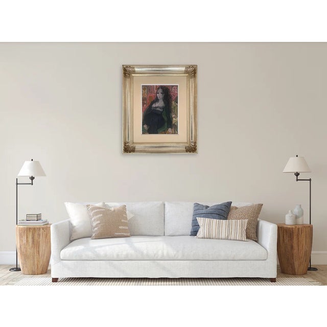Contemporary Bruno Paoli "In the Study" Original Italian Modern Domestic Interior, 20th Century Florence Italy Fine Art Painting, Oil on Canvas, 26.5x22.5" For Sale - Image 3 of 8