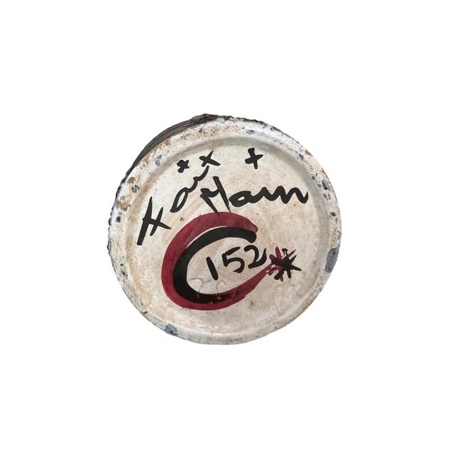 Beautiful midcentury fat lava vase, signed and numbered on bottom. Sourced at the Porte de Vanves market in Paris....