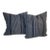 Blue and White Striped Linen Pillows For Sale