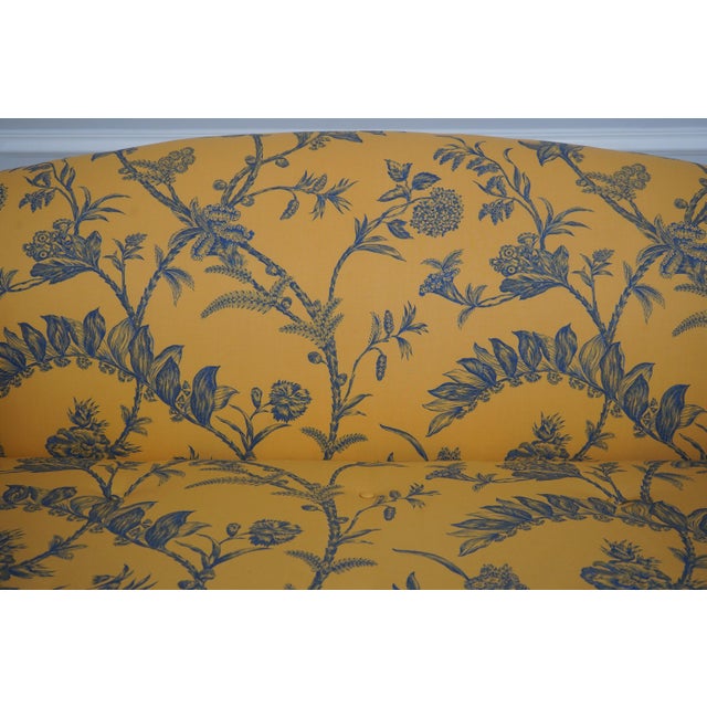 Baker Furniture Company Baker Colonial Williamsburg Blue & Yellow Settee Sofa For Sale - Image 4 of 18