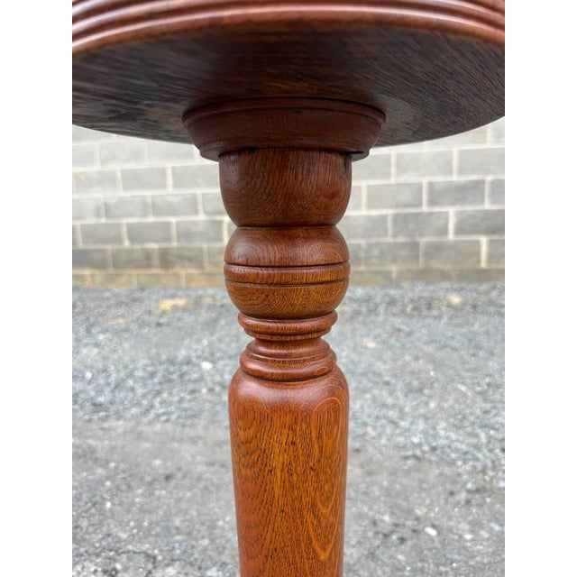 Pair of Antique Quarter-Sawn Pedestal / Plant Stands For Sale - Image 11 of 17
