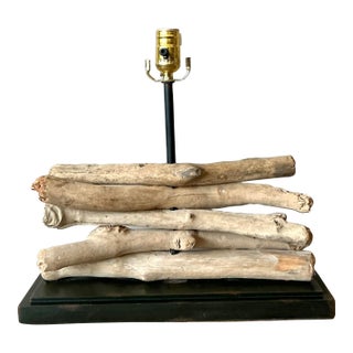 Vintage Boho Stacked Branch Lamp For Sale