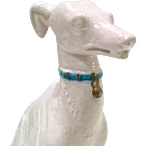 Early 20th Century Vintage Italian Ceramic Whippet Figurine For Sale - Image 5 of 7
