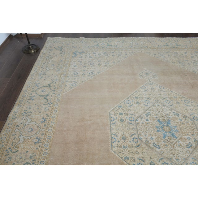 1970s Vintage Persian Handknotted Wool Orange Oversize Area Rug For Sale - Image 9 of 11