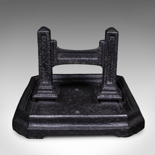 This is an antique boot scraper and pull. An English, cast iron door entrance shoe cleaner, dating to the Victorian...