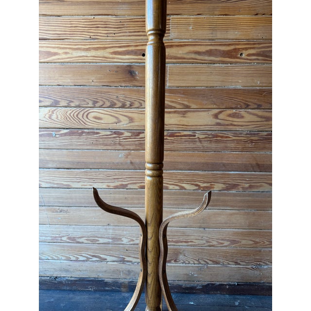 Victorian Early 20th Century Thonet-Style Oak Bentwood Coat & Hat Rack/Hall Tree For Sale - Image 3 of 8