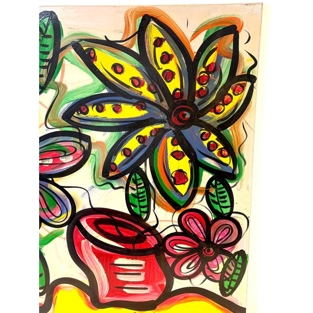 Textile Peter Keil Monumental Expressionist Floral Still Life For Sale - Image 7 of 14
