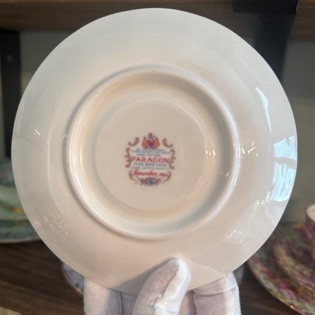 Paragon "Remember Me" Fine Bone China Teacup Trio – 3-Piece Set For Sale In Providence - Image 6 of 6