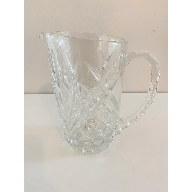 Glass Vintage 1990s French Cristal D'Arques Durand Cut Crystal Pitcher For Sale - Image 7 of 7