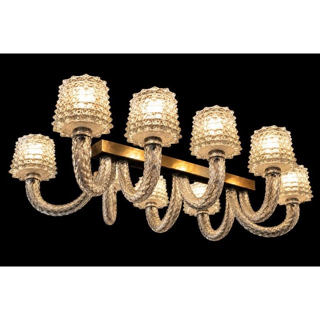 Mid-Century Italian Rostrato Murano Glass Chandelier from Ercole Barovier, 1940s For Sale - Image 12 of 13