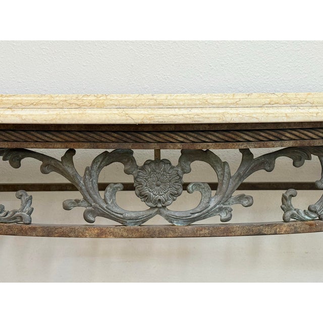 1960s Vintage Marble Top Console Table For Sale - Image 5 of 11