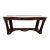 Monumental Flame Mahogany Fluted Corner Serpentine Front Console Table With Beveled Glass Top For Sale