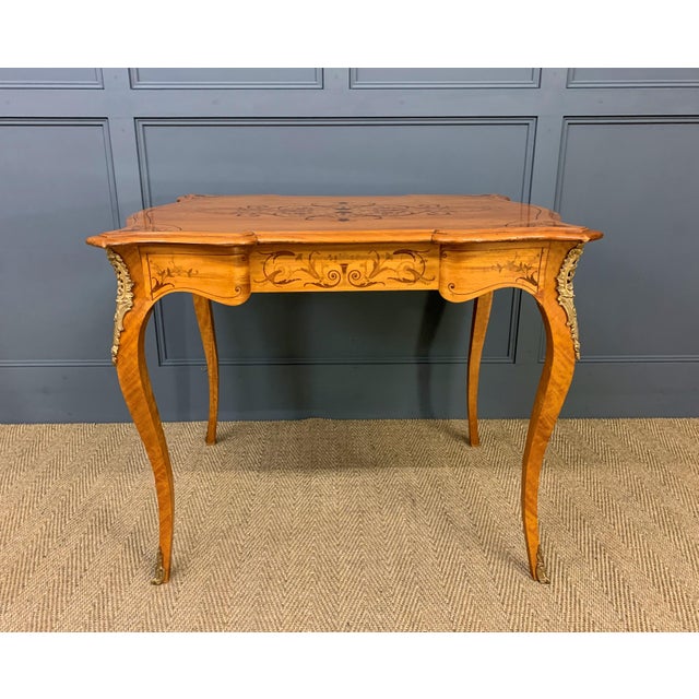 19th Century Inlaid Satinwood Table, 1890 For Sale - Image 9 of 17