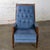 Mid-Century Modern Mid to Late 20th Century Neoclassic Reclining Armchair Blue Chenille Fabric by Burris Industries For Sale - Image 3 of 18