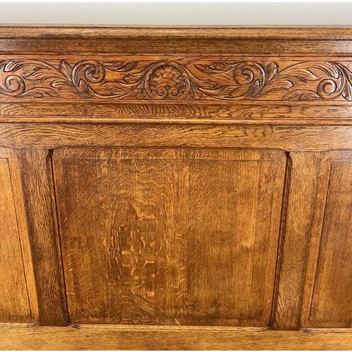 Antique French Style Oak Double Bed Frame with Carved Headboard For Sale - Image 10 of 18