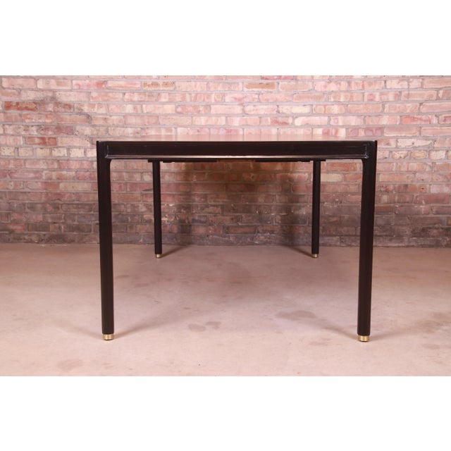 Harvey Probber Teak and Ebonized Mahogany Extension Dining Table, Newly Refinished For Sale - Image 11 of 13