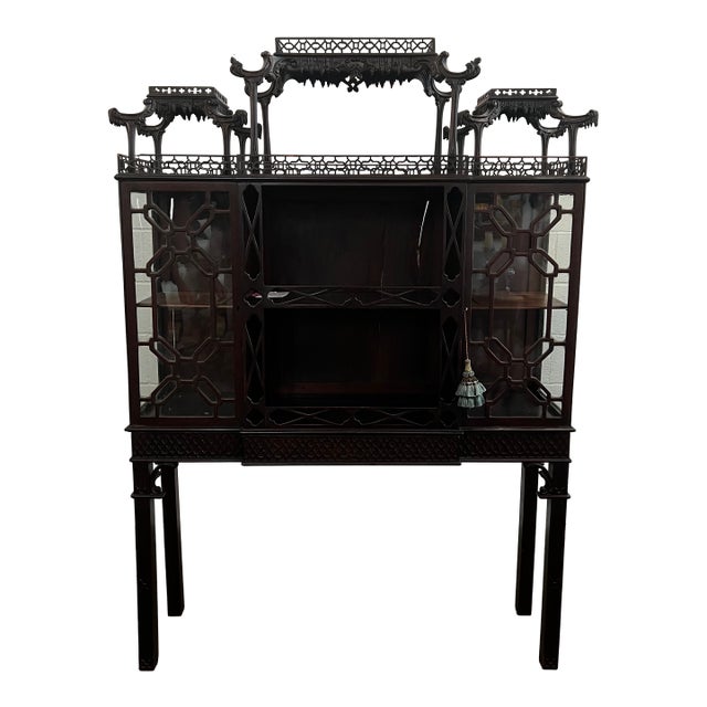 Antique Chinese Style Pagoda Display Cabinet on Stand For Sale