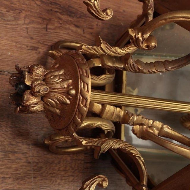 Gold French Rococo Revival Gilt Lantern Pendant, 1940s For Sale - Image 8 of 10